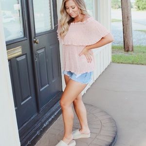 Pleated Off Shoulder Top